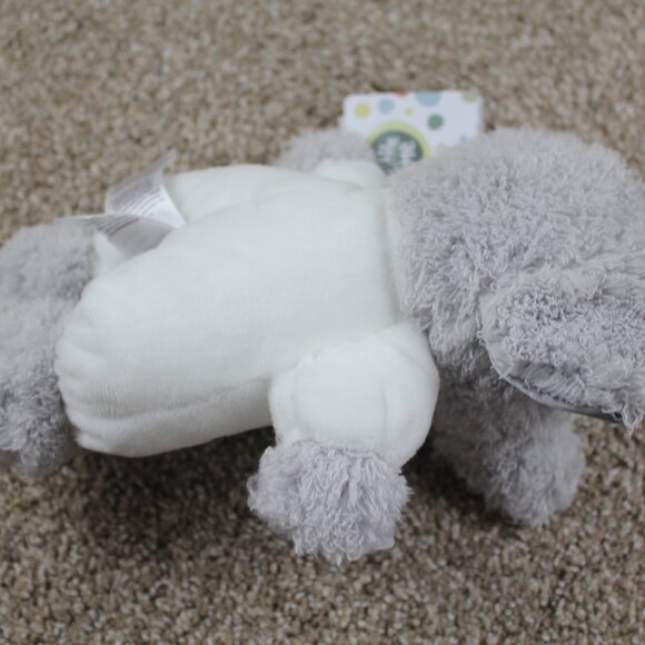 Little Me Elephant Plush Baby Toy Welcome to the World Rattle White Gray 10" NWT - Picture 5 of 5
